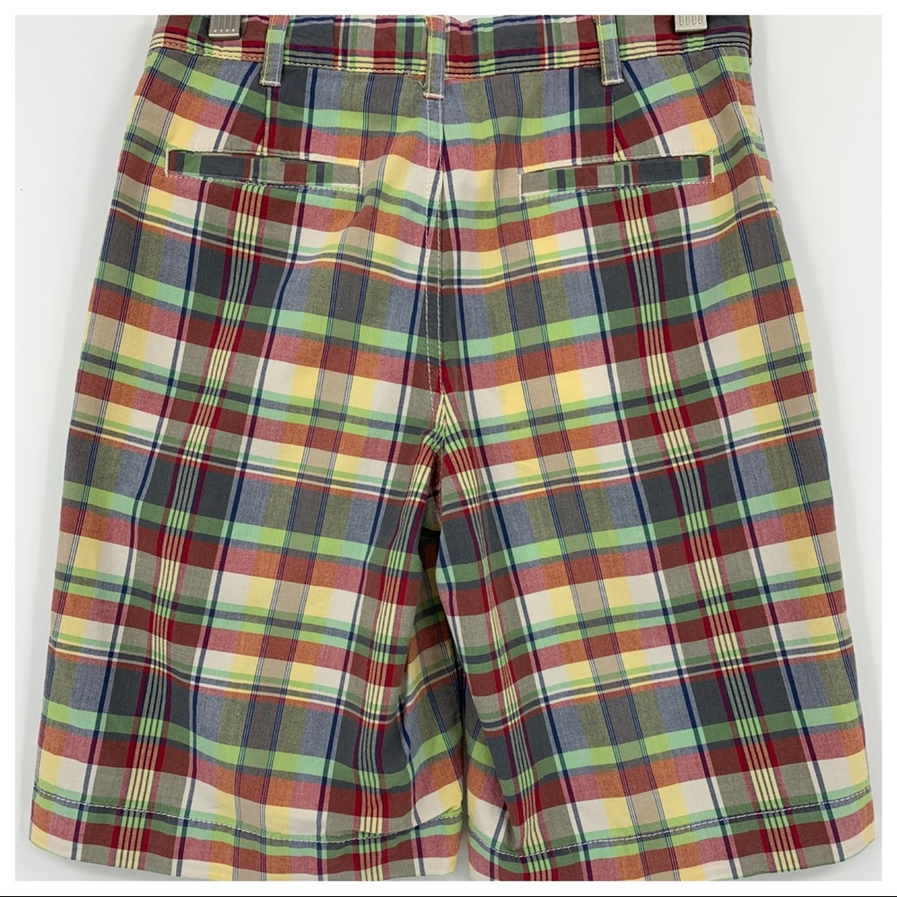 EUC Talbots Boys Adjustable Waist Plaid Shorts SZ 12